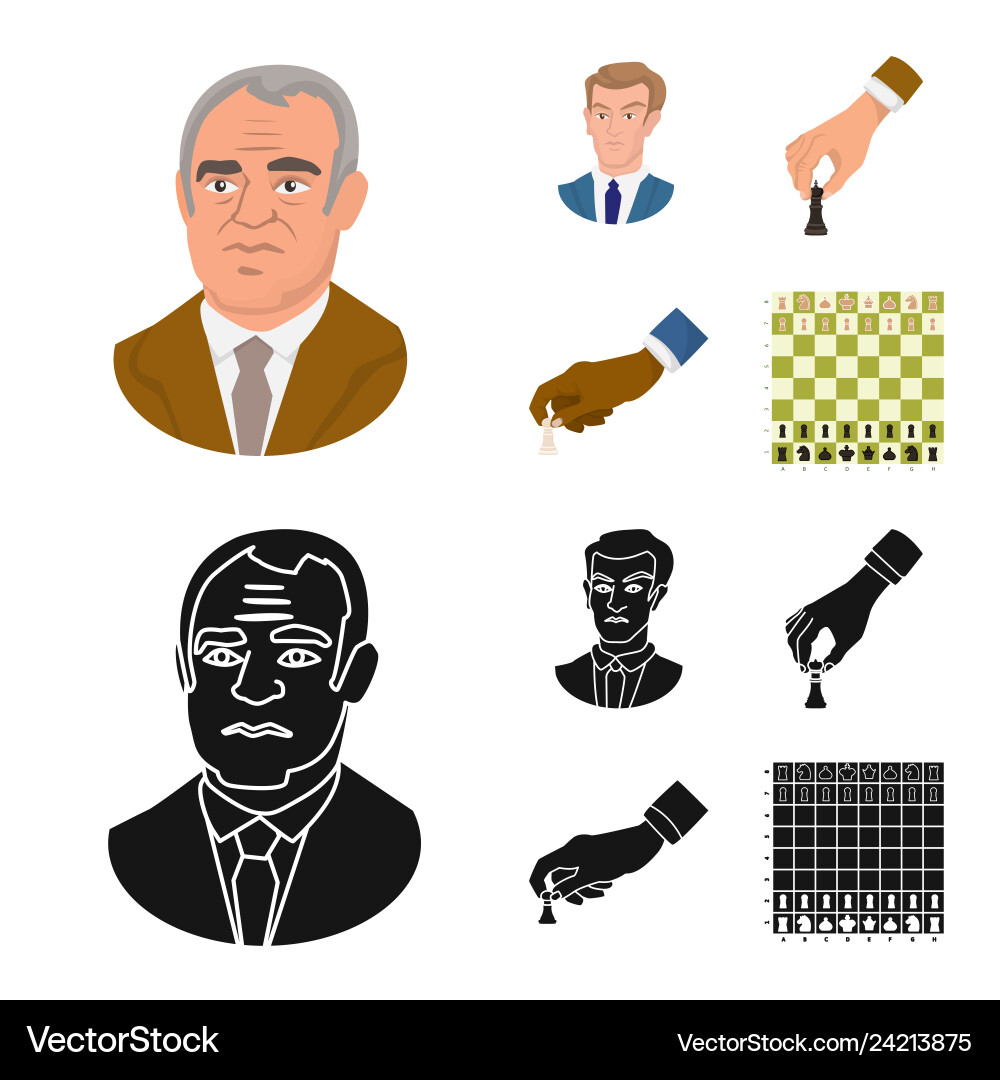 Isolated object of checkmate and thin logo set Vector Image