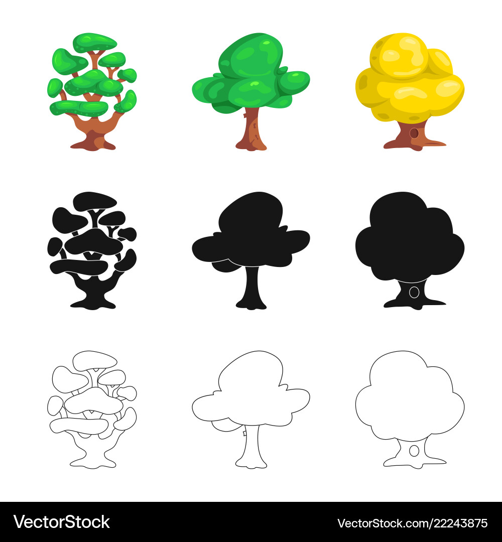 Isolated object of tree and nature logo set vector image