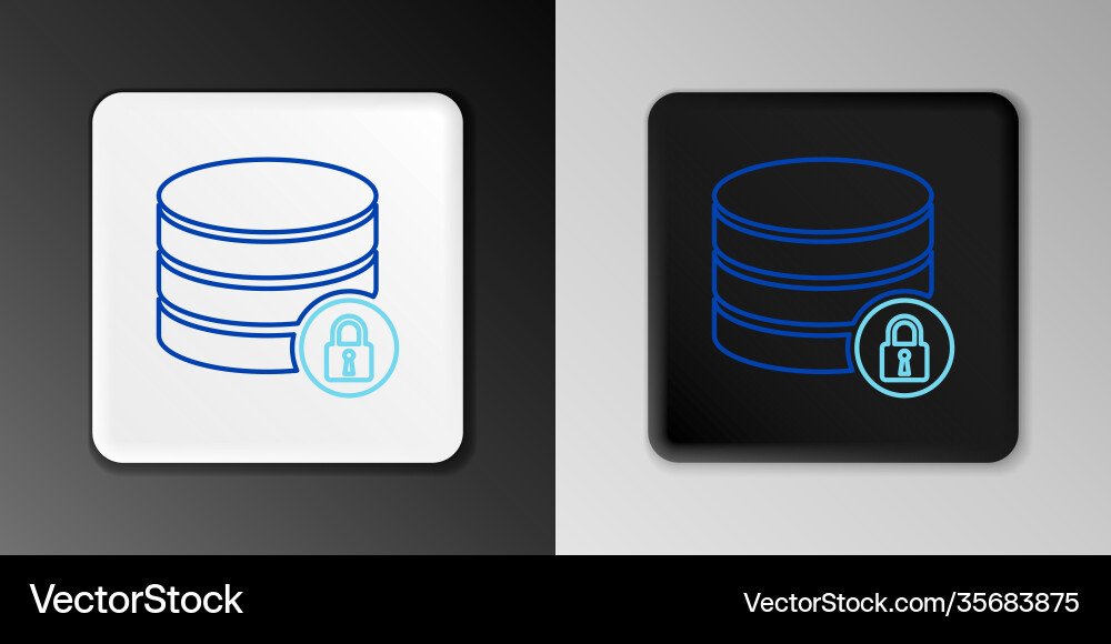 Line server security with closed padlock icon Line server security with closed padlock icon Vector Image