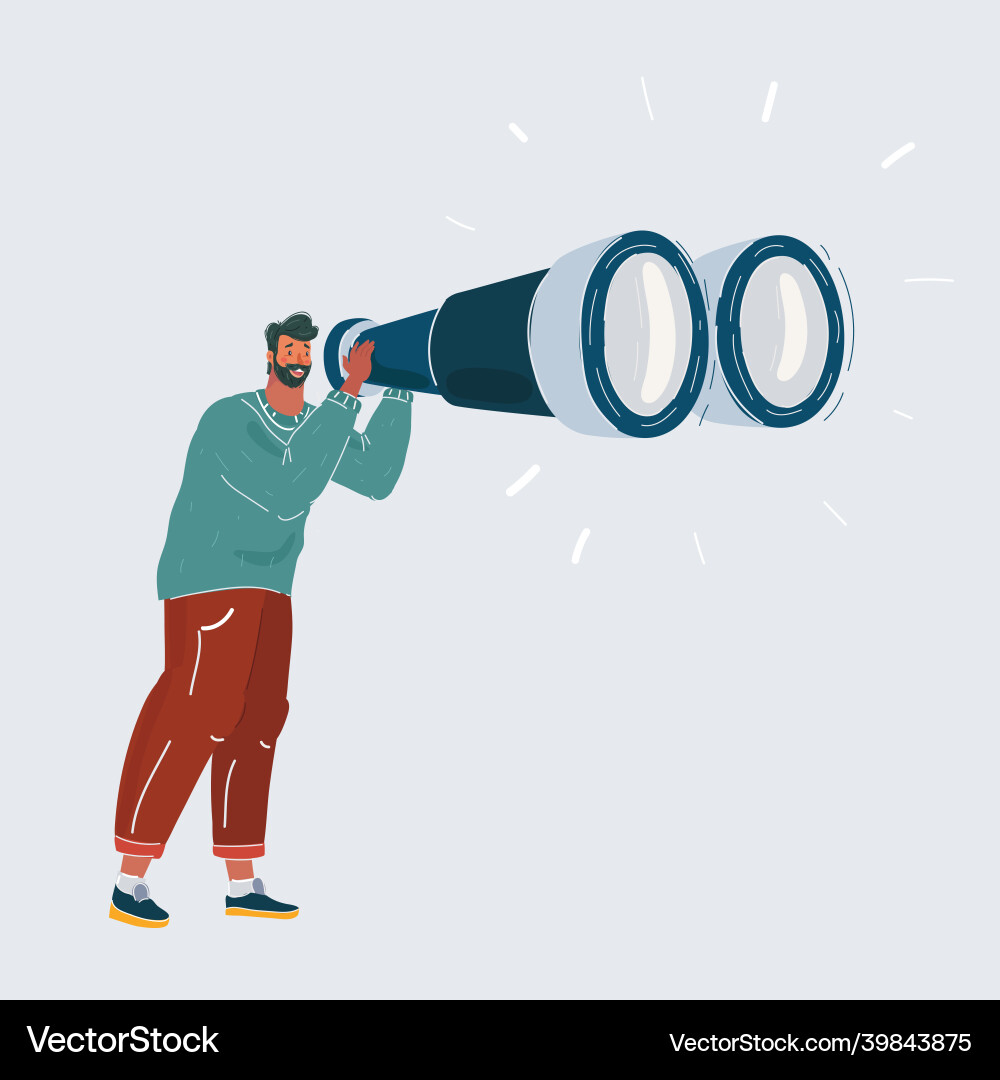 Man using binocular Man using binocular vector image