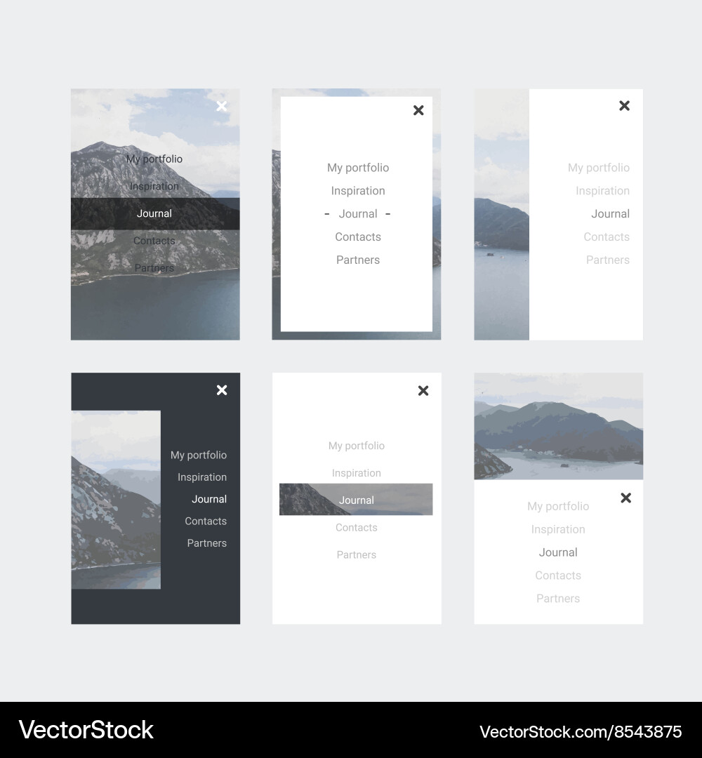 Minimalistic hipster ui kit for designing vector image
