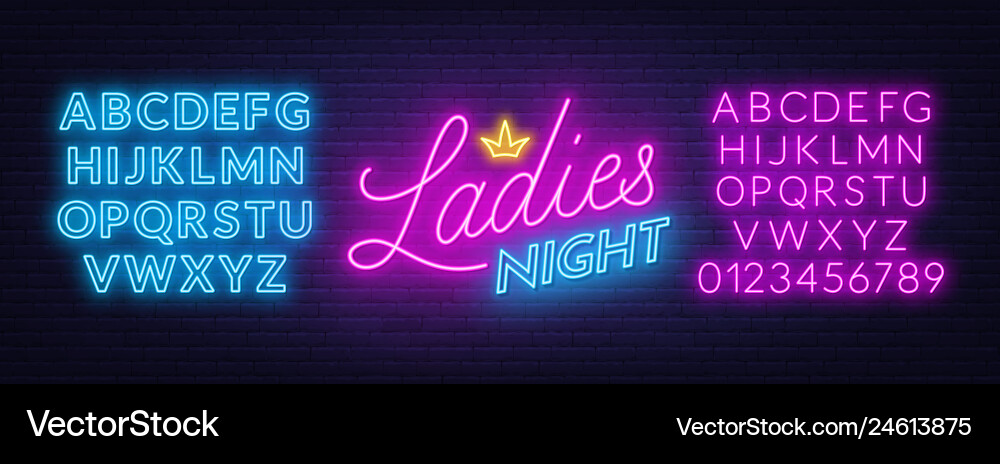 Neon Ladies Night Backdrop vector image