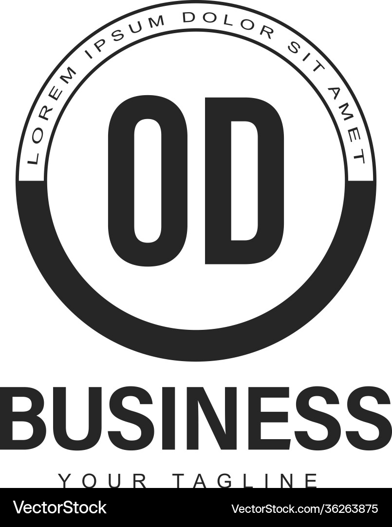 Od initial a logo design with abstract style Od initial a logo design with abstract style vector image