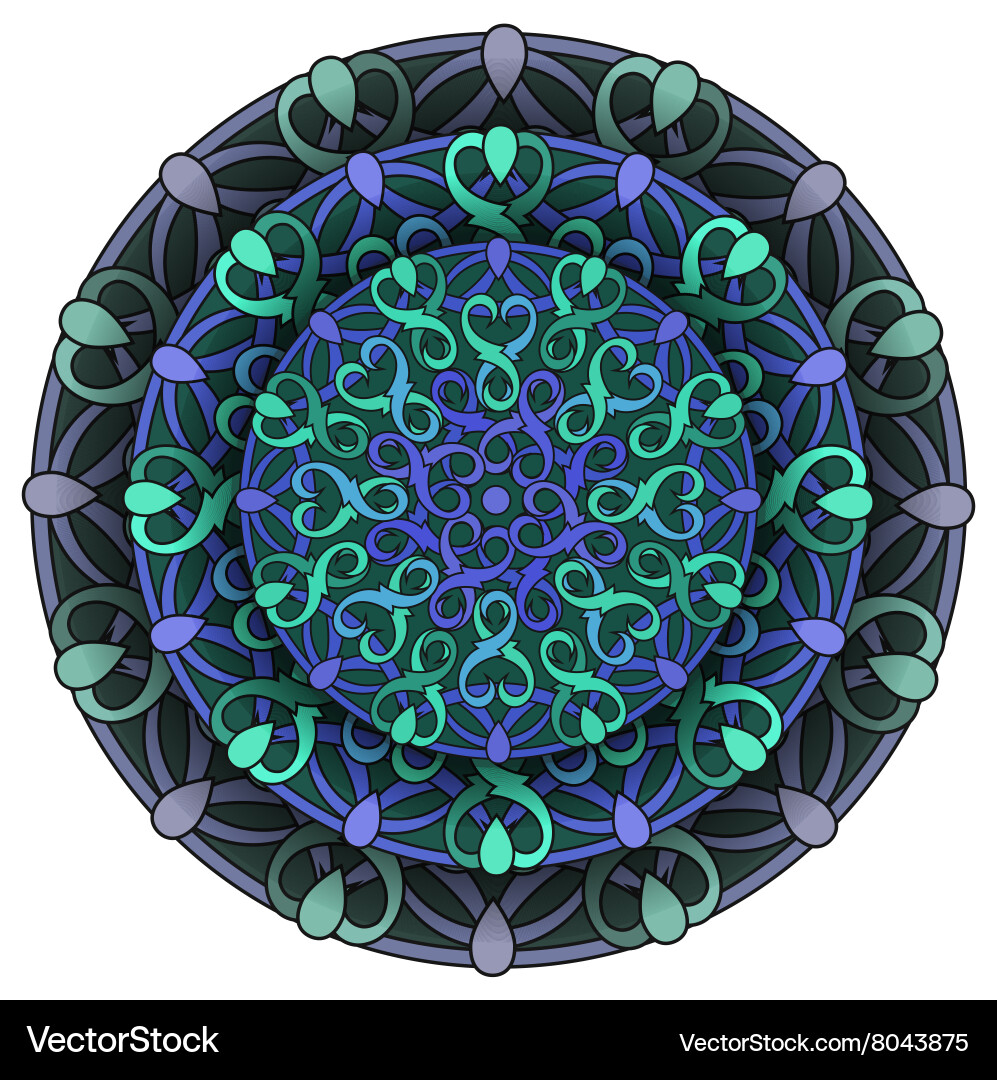 Olour decorative design element with a circular Vector Image