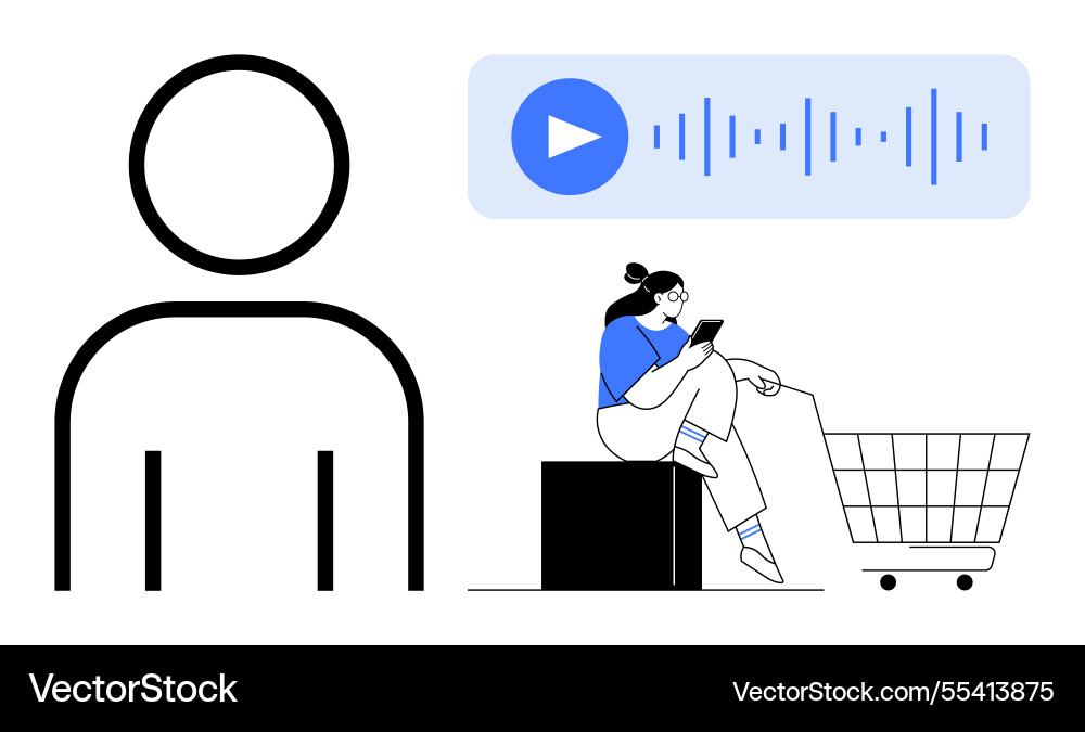 Online shopping and multimedia usage simplified Online shopping and multimedia usage simplified Vector Image