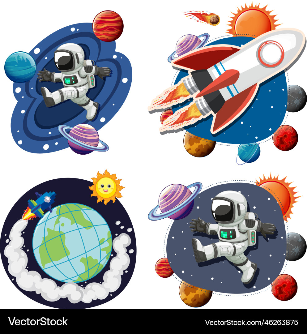 Outer space characters collection Outer space characters collection Vector Image