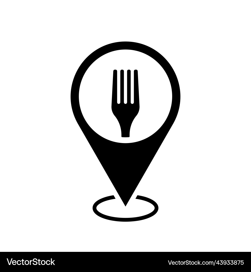 Restaurant location map pointer fork icon Vector Image