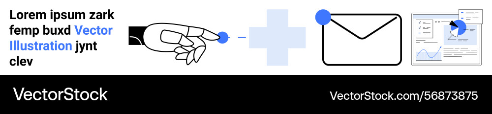 Robotic hand interaction with email and data Robotic hand interaction with email and data vector image