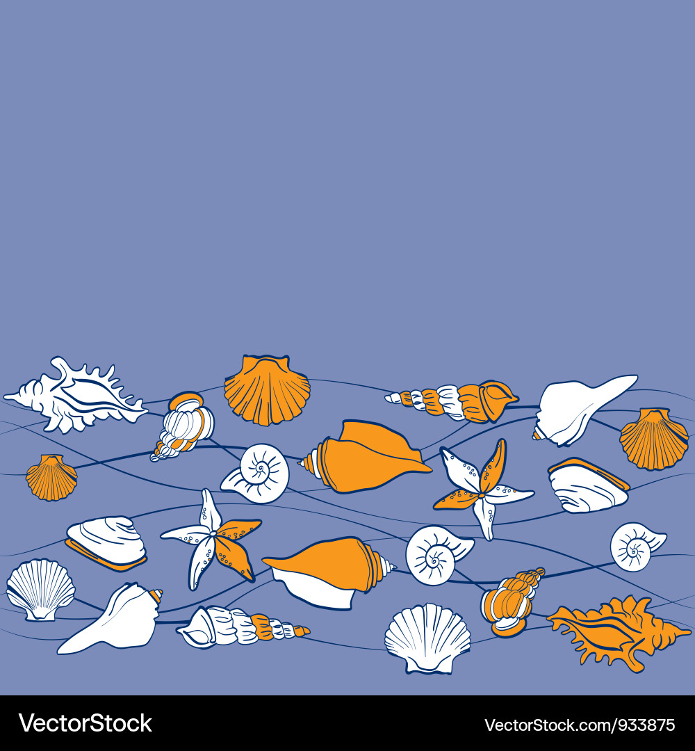 Seashell Seamless Pattern vector image