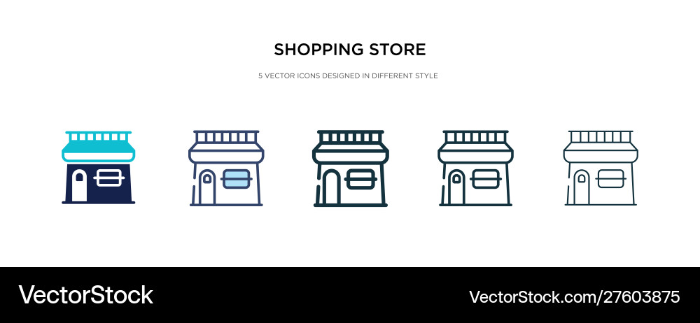 Shopping store icon in different style two Shopping store icon in different style two vector image