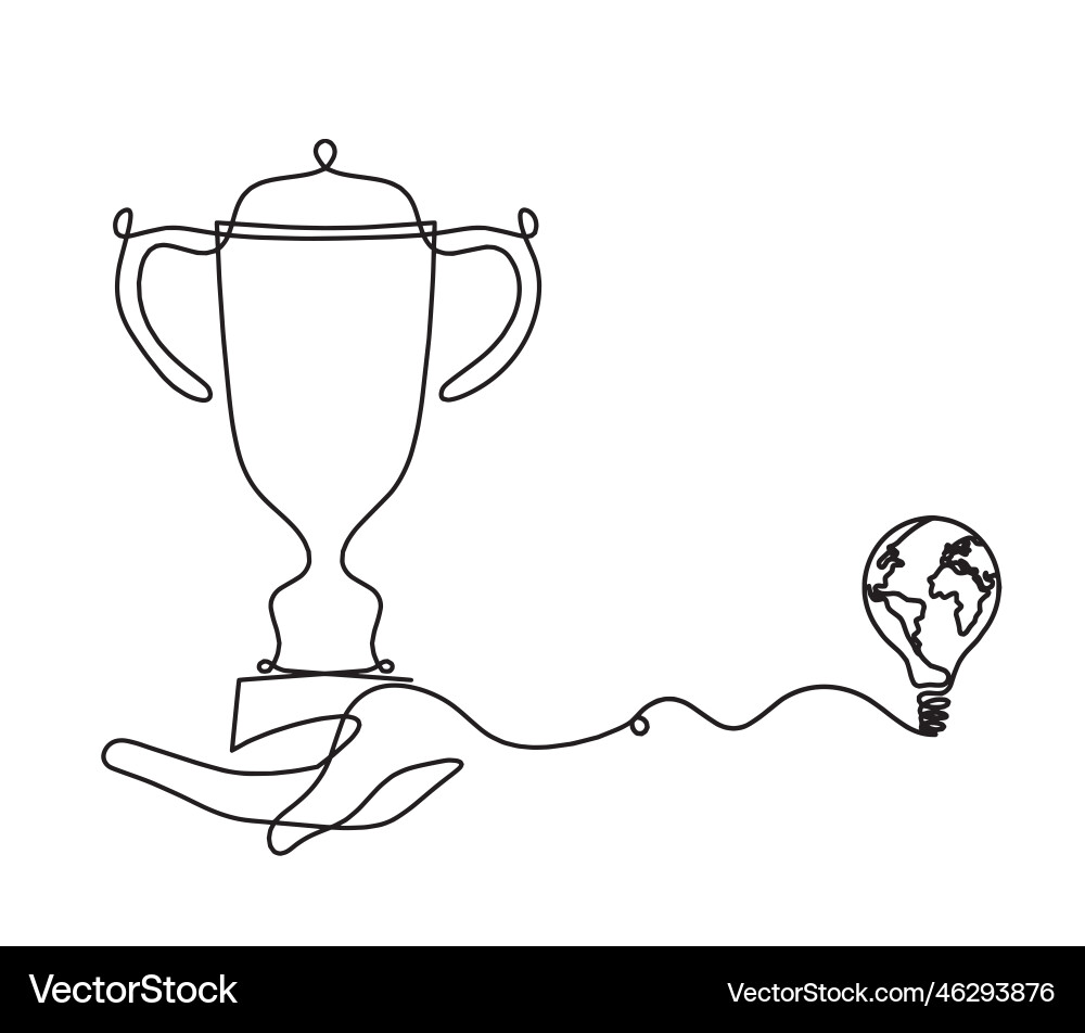 Abstract cup with light bulb as continuous lines Abstract cup with light bulb as continuous lines vector image