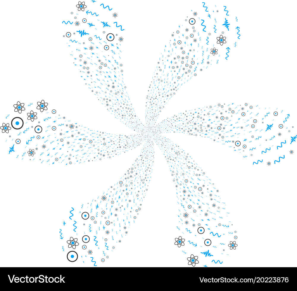 Atomic physics centrifugal stream vector image