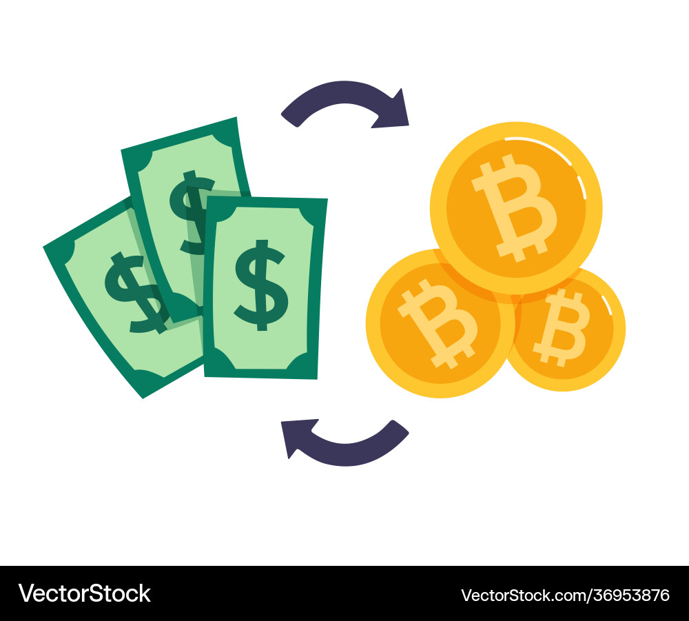 Bitcoin exchange for dolar blockchain Bitcoin exchange for dolar blockchain vector image