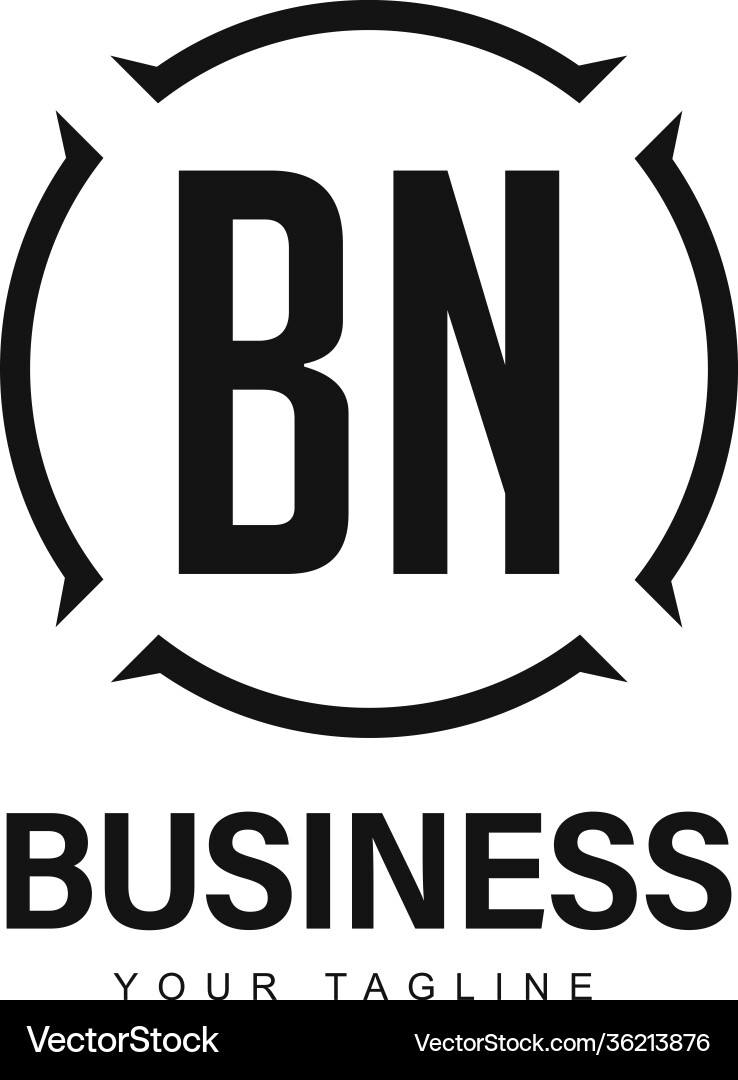 Bn initial a logo design with abstract style Bn initial a logo design with abstract style vector image