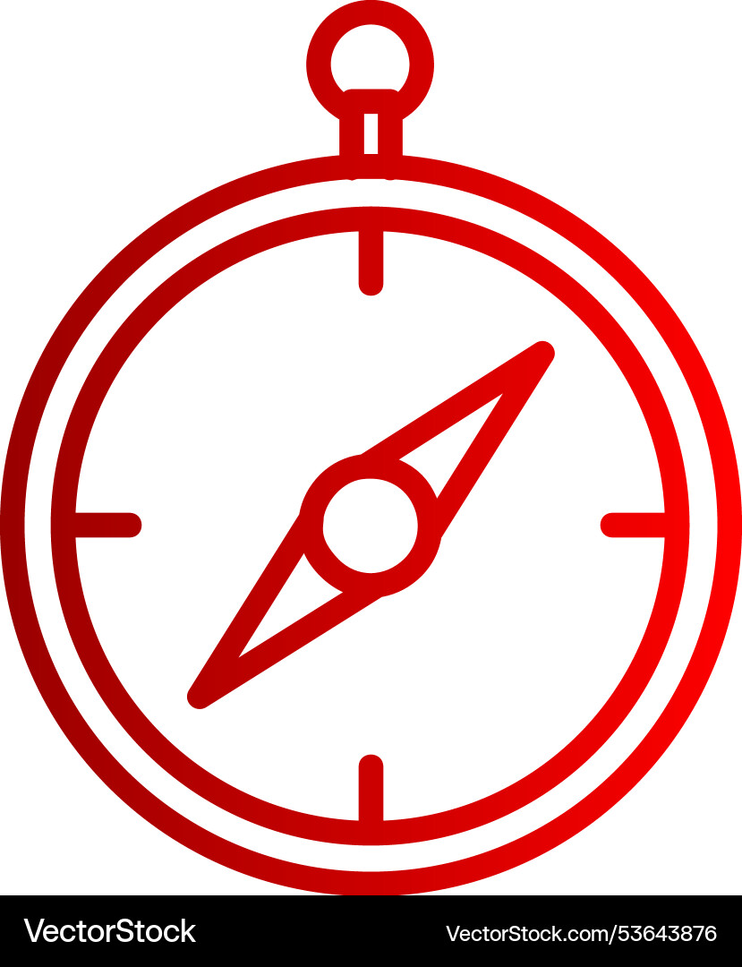 Compass line gradient icon vector image