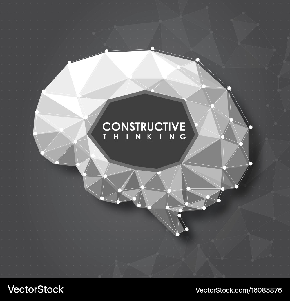 Conceptual polygonal brain abstract vector image