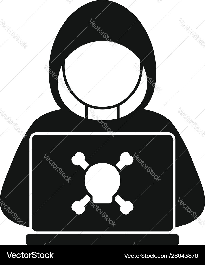Criminal hacker icon simple style Criminal hacker icon simple style vector image