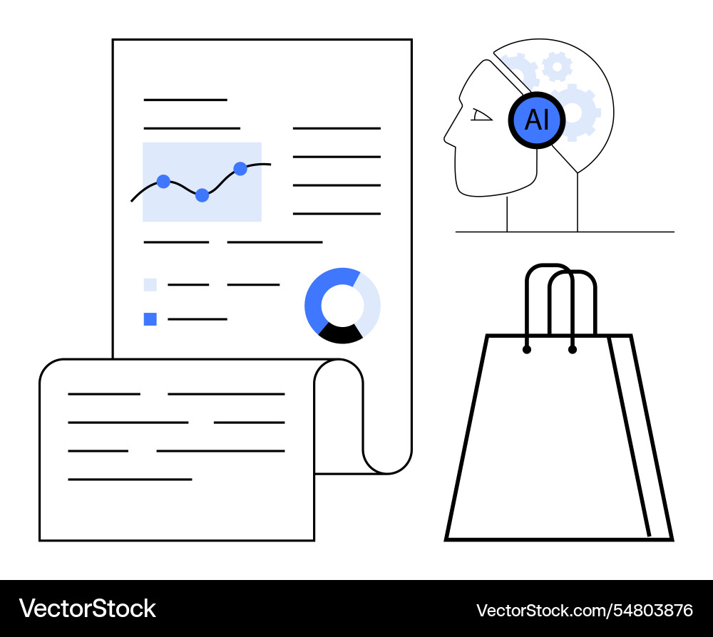 Data analysis artificial intelligence Vector Image