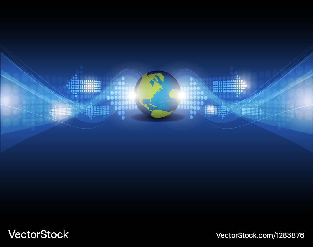 Digital arrow with global vector image