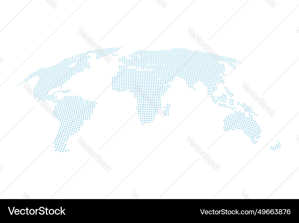 Digital dotted world map background design Digital dotted world map background design vector image