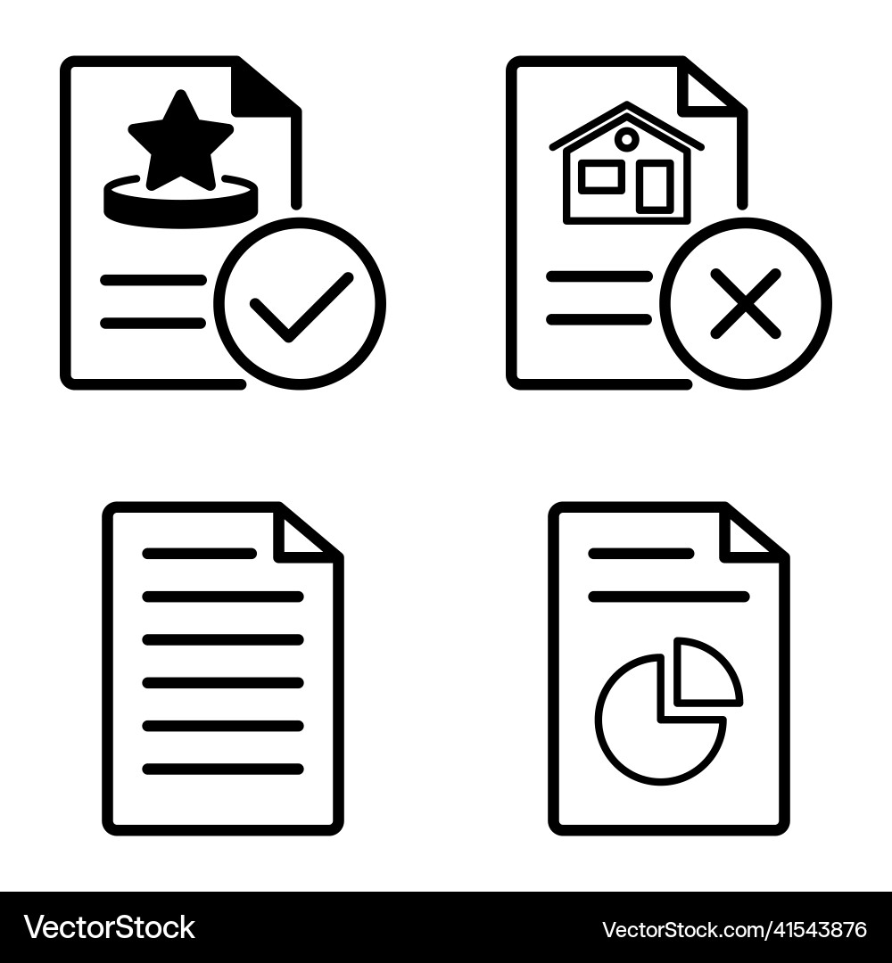 Docs1-2 flat icon set isolated on white background Docs1-2 flat icon set isolated on white background Vector Image