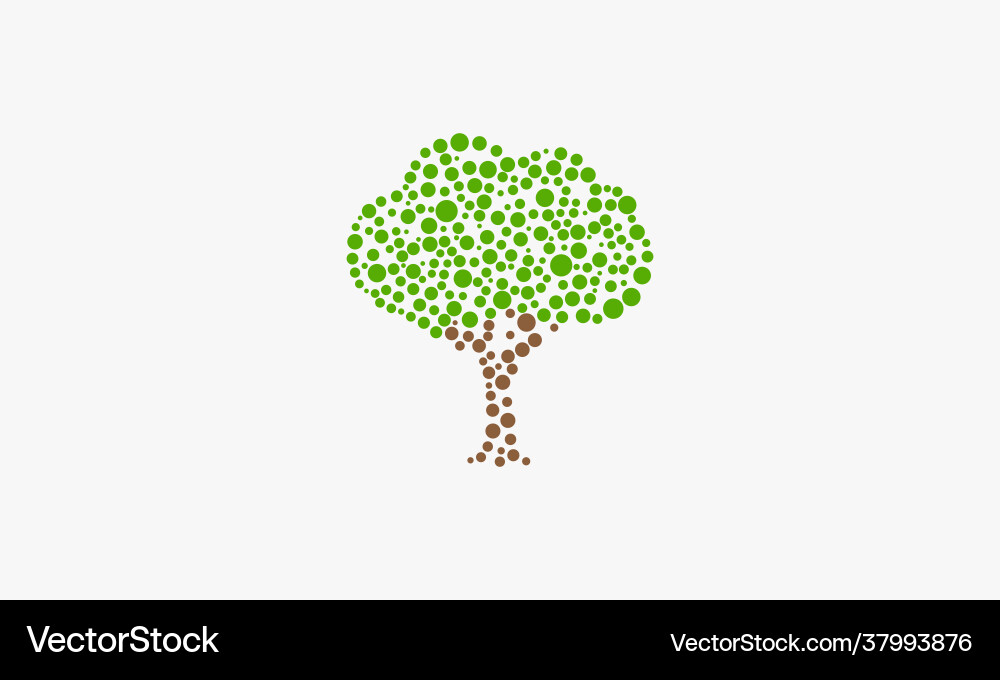 Dots bubble tree isolated on white background Dots bubble tree isolated on white background vector image