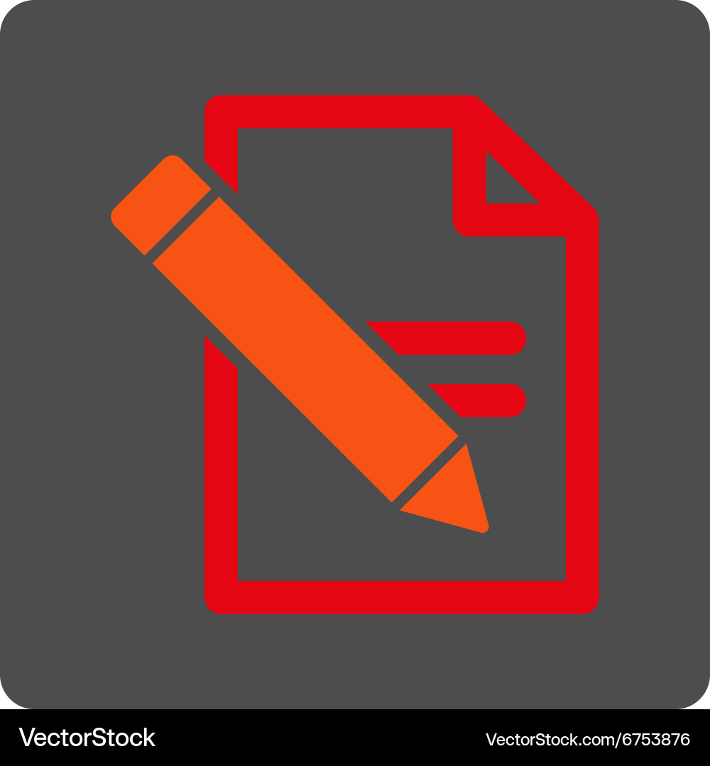 Edit records rounded square button vector image