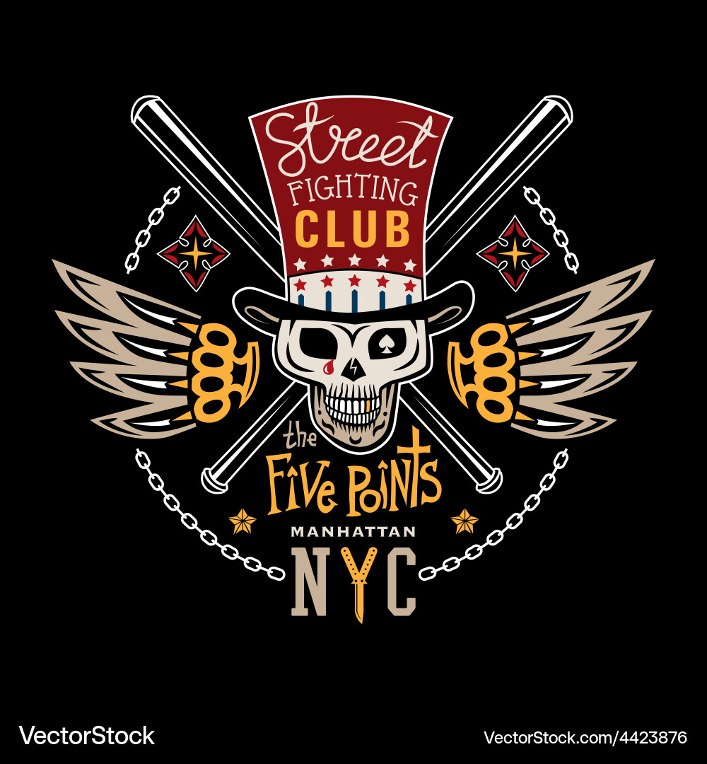 Five Points Street Fighting Club Vector Image