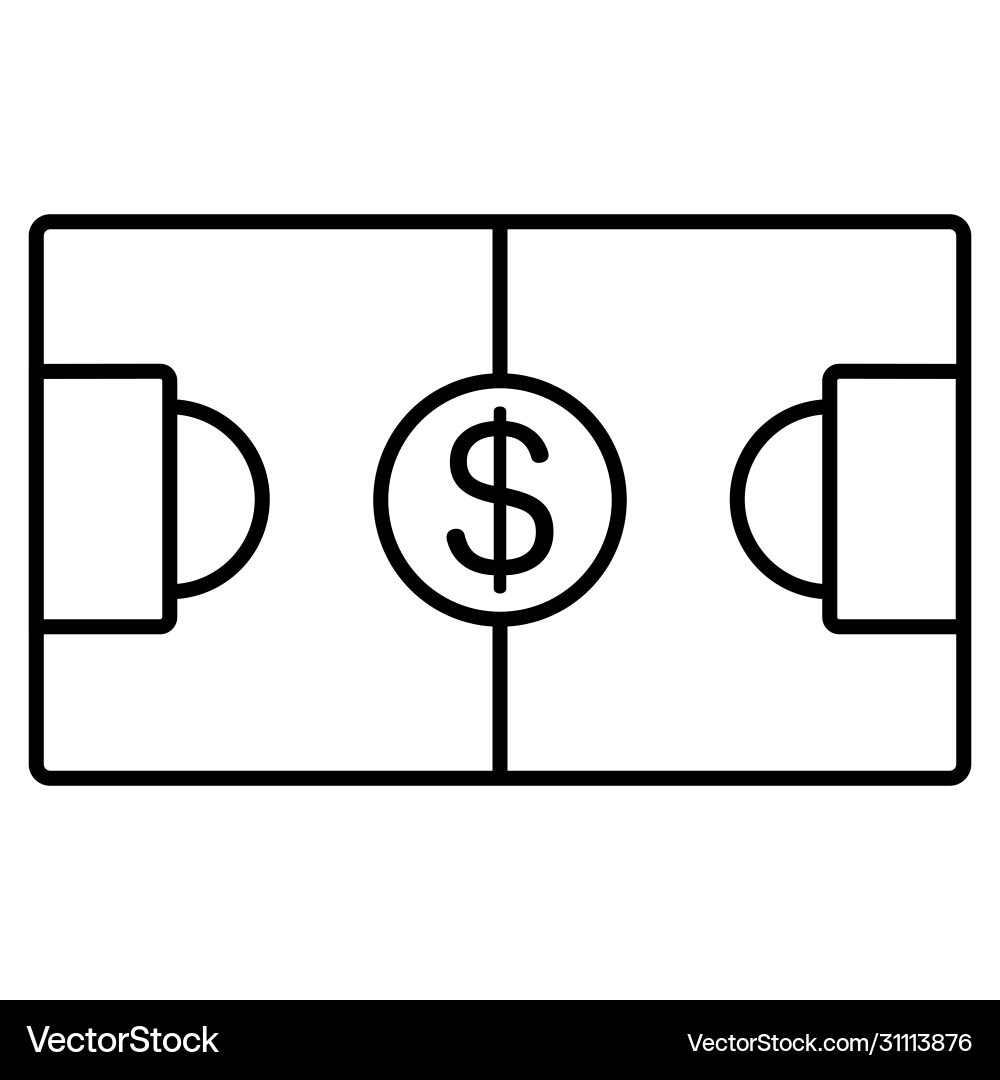 Fußball Fußballfeld mit Geld Ikone Zentrum Fußball Fußballfeld mit Geld Ikone Zentrum vektorbild