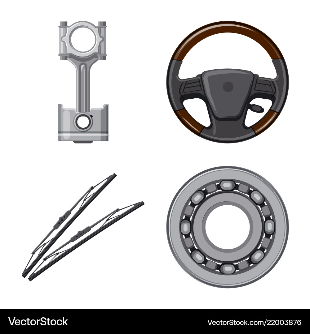 Isolated object of auto and part icon collection Vector Image
