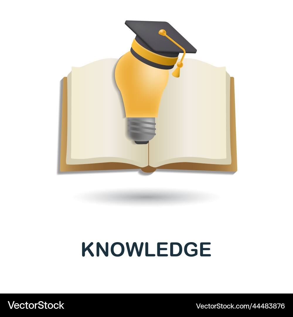 Knowledge icon 3d from e-learning collection Knowledge icon 3d from e-learning collection vector image