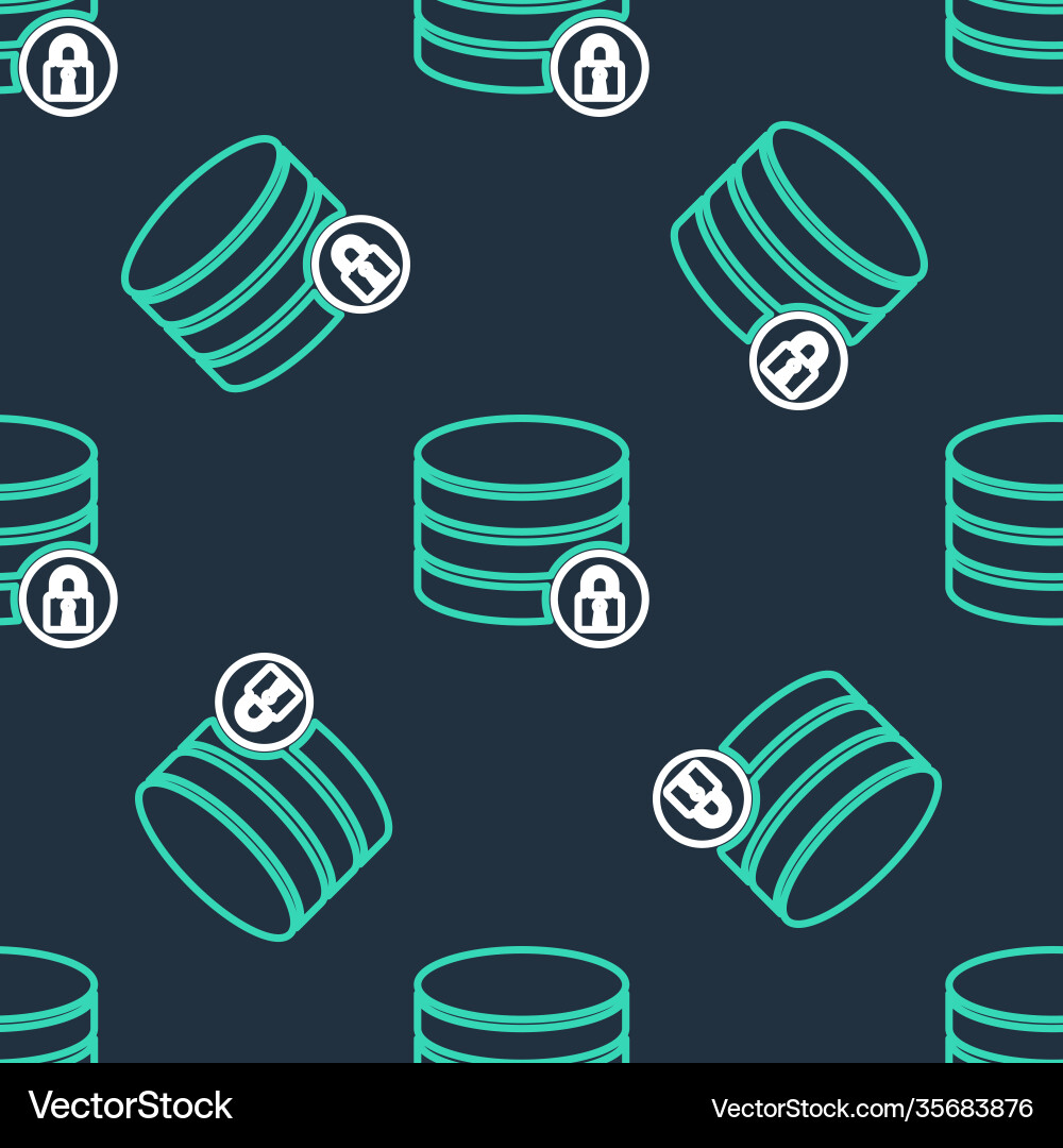 Line server security with closed padlock icon Line server security with closed padlock icon Vector Image