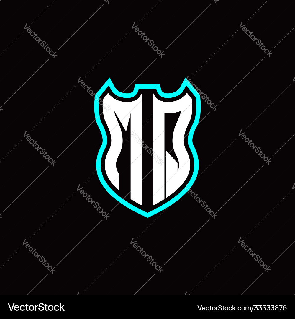 M q initial logo design with shield shape M q initial logo design with shield shape vector image