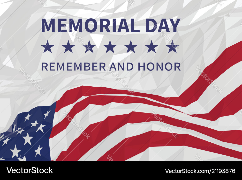 Memorial Day Flag - Triangular Style vector image