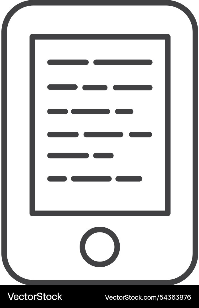 Mobile phone displaying several lines of text Mobile phone displaying several lines of text vector image
