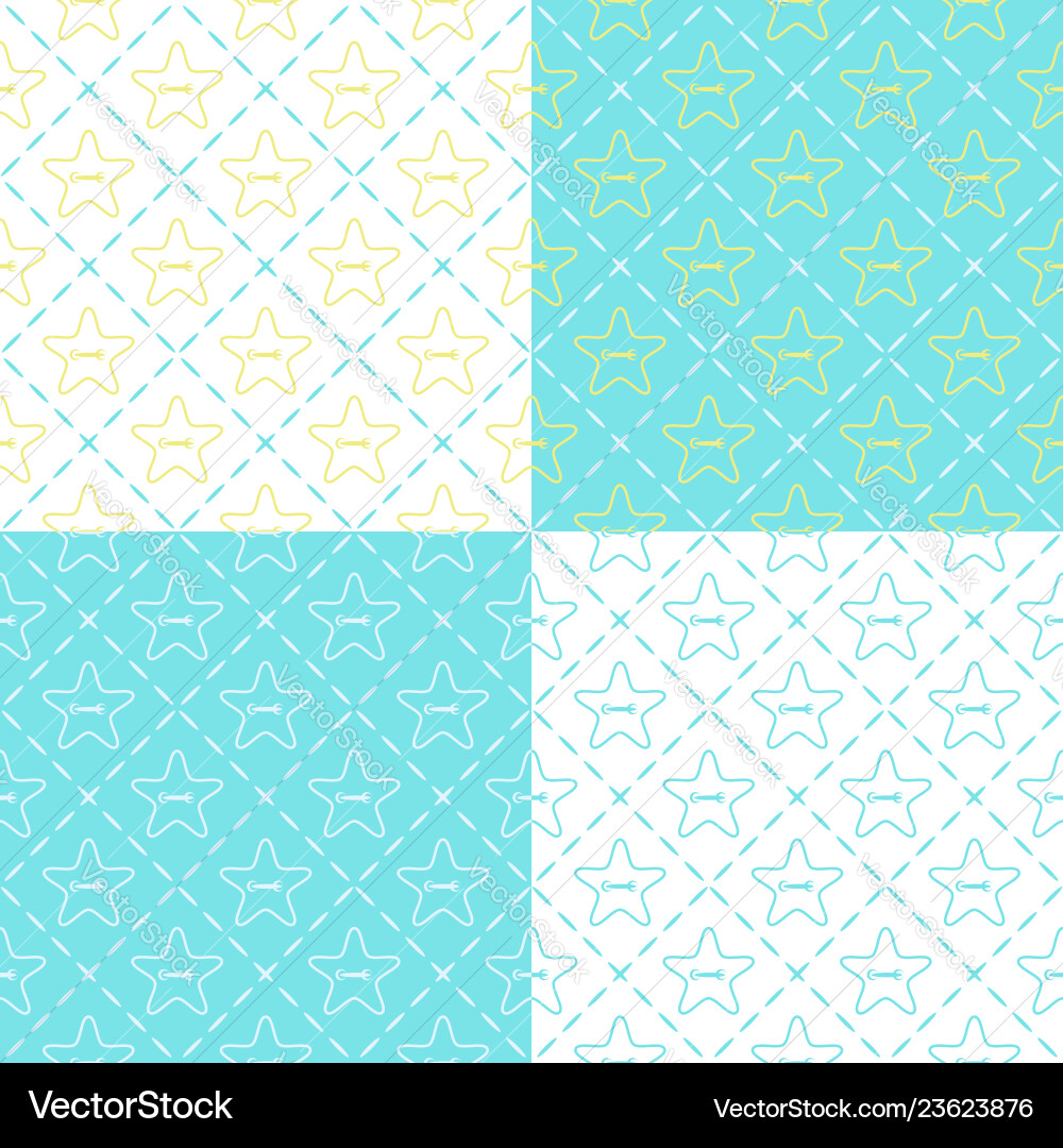 Seamless pattern with buttons in the shape of star Vector Image