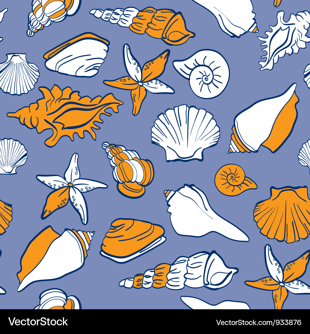 Seashell Seamless Pattern vector image