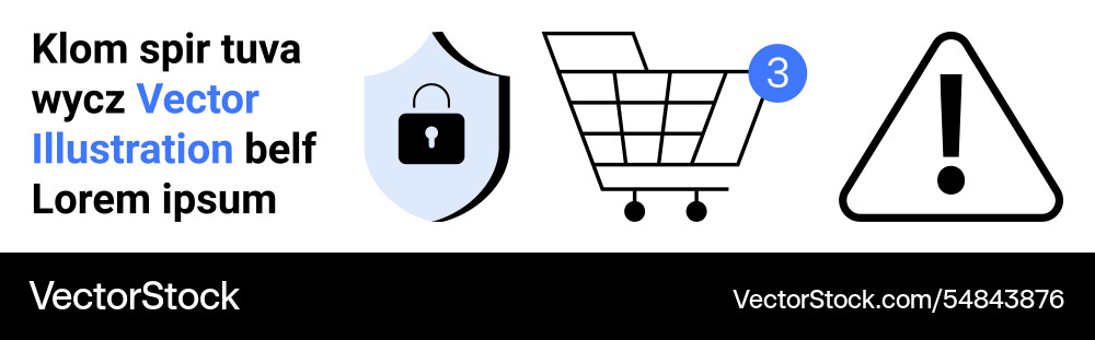 Secure shopping cart with alerts and notifications Secure shopping cart with alerts and notifications Vector Image