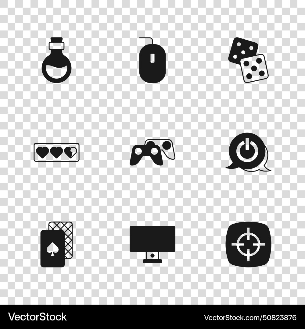 Set computer monitor power button target sport vector image