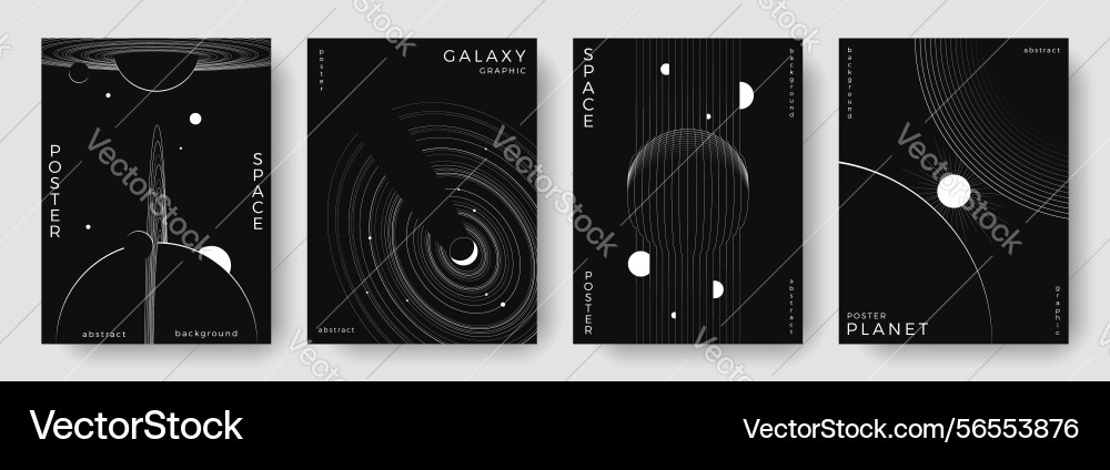 Set of abstract space astronomy backgrounds Set of abstract space astronomy backgrounds vector image