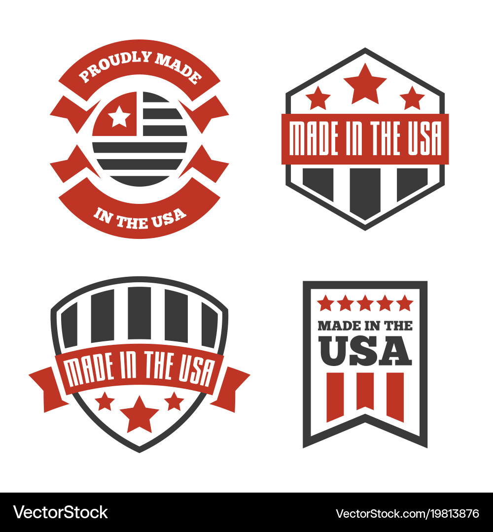 Set of made in the usa labels and badges Vector Image