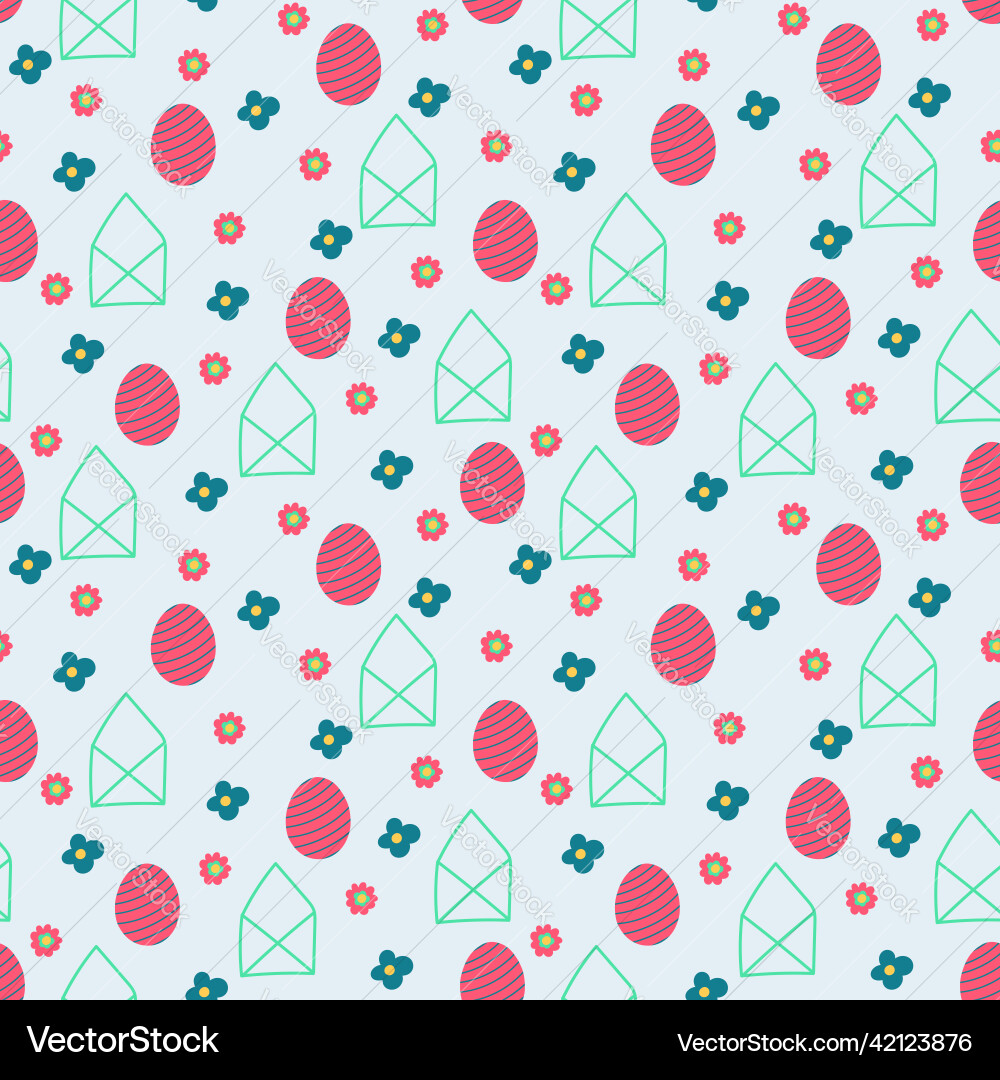 Set of seamless patterns with letters flowers Set of seamless patterns with letters flowers vector image