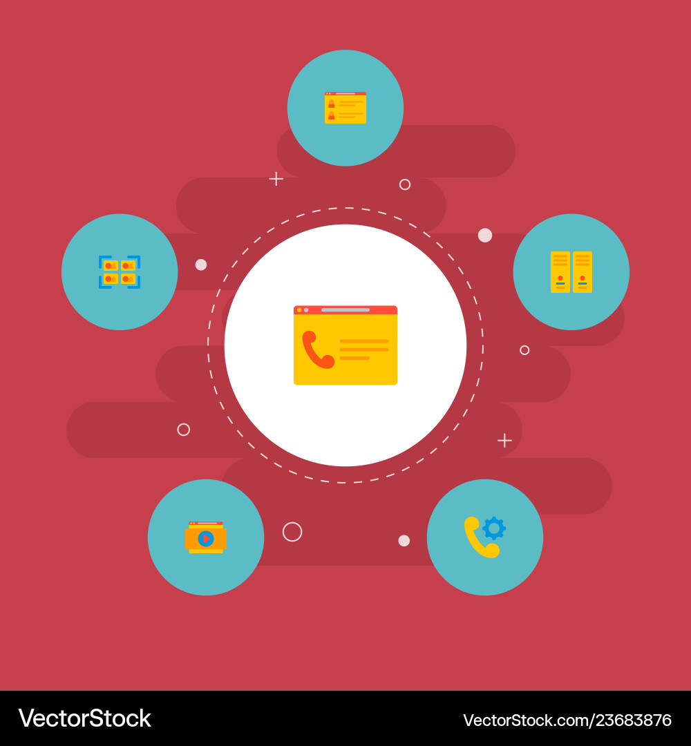 Set of website development icons flat style Set of website development icons flat style Vector Image
