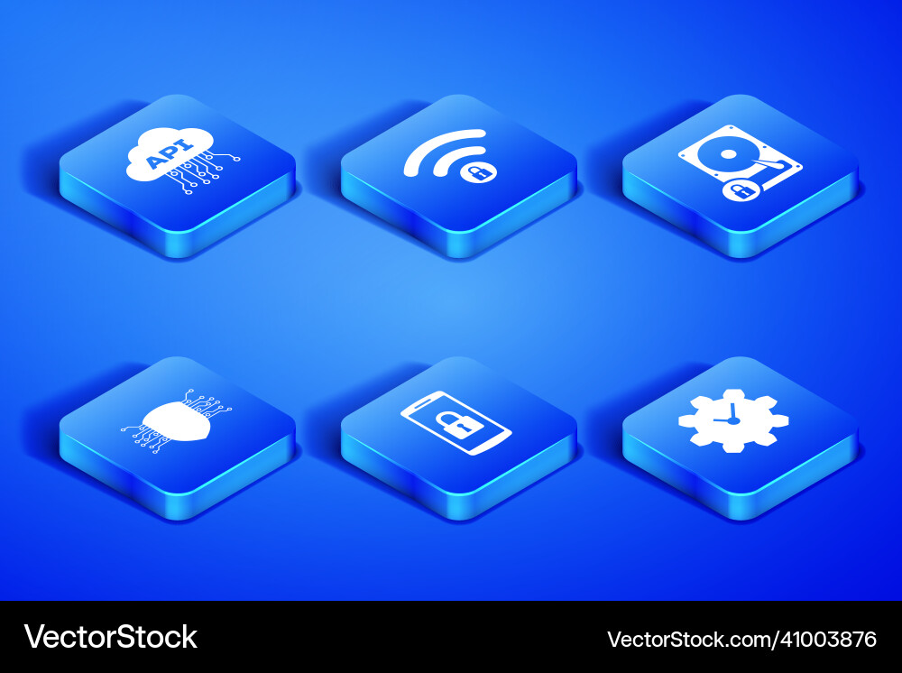Set time management cloud api interface Set time management cloud api interface vector image