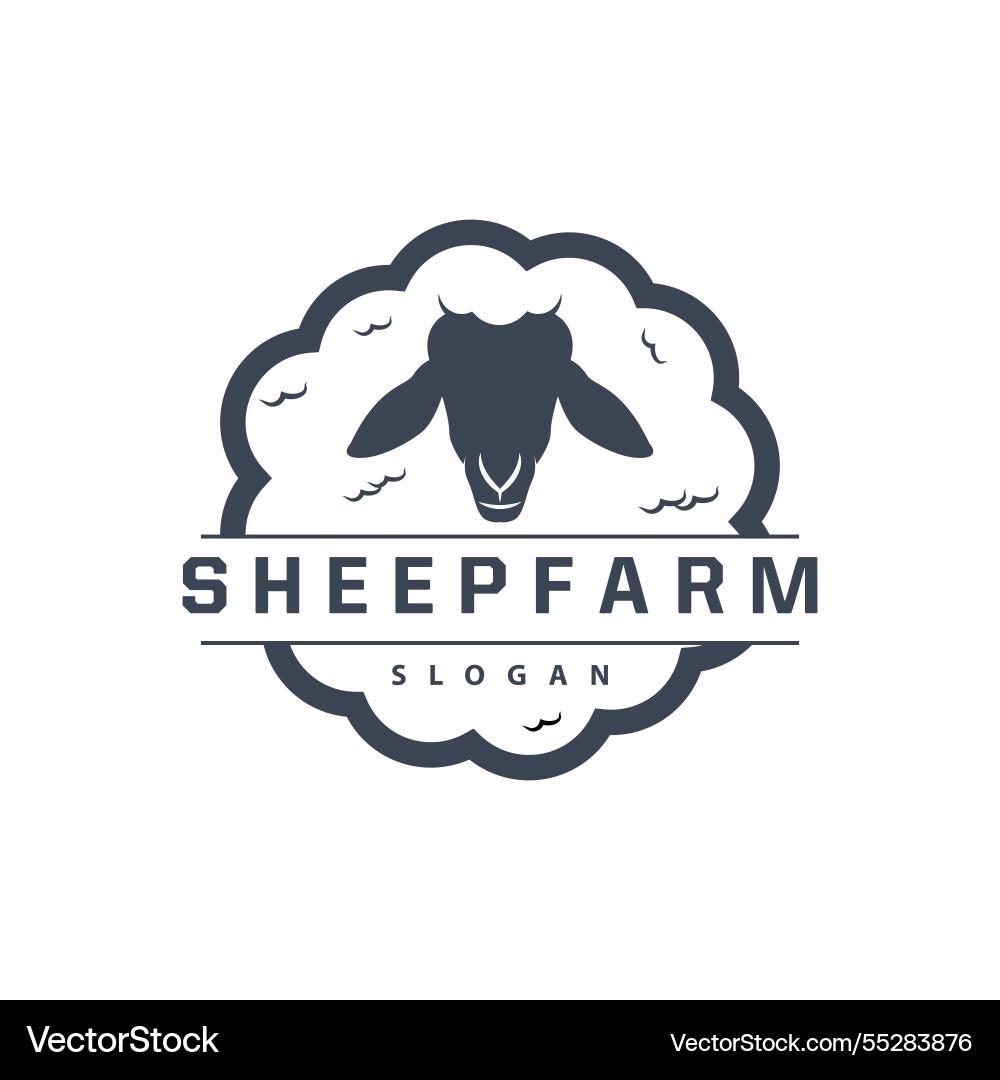 Sheep farm logo design inspiration simple Vector Image