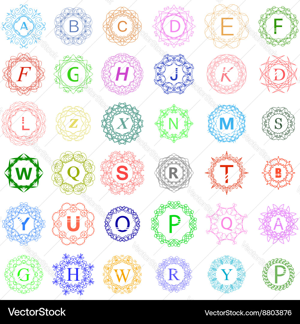 Simple monogram design template Vector Image