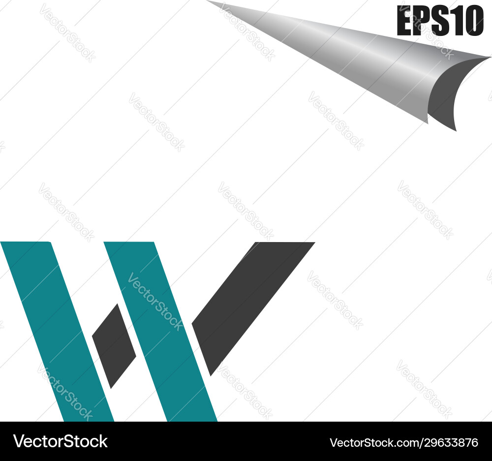 Simple w initial monogram design template elegant Vector Image
