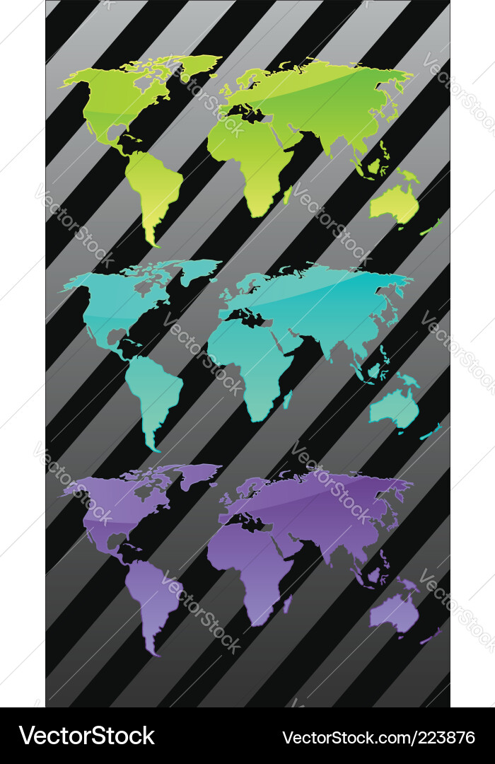 Three world maps Vector Image