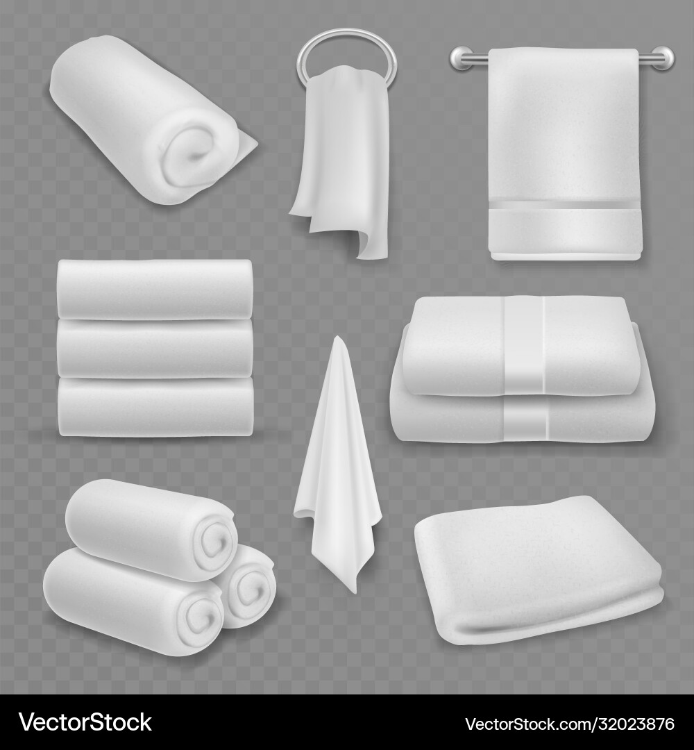White towel beautiful fresh hotel bathroom White towel beautiful fresh hotel bathroom vector image
