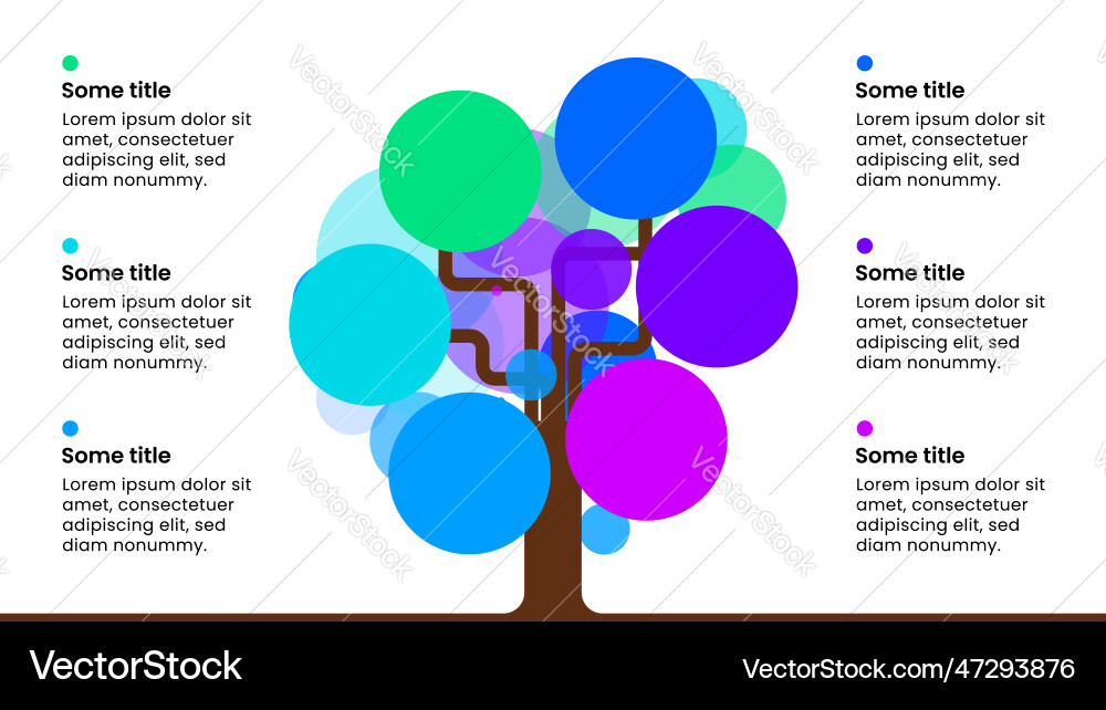 Workflow Tree Template - 6 Steps vector image